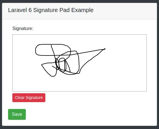 Laravel Signature Pad Tutorial Example